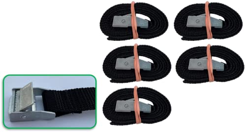 5 x Sangles de fixation 100 cm x 18 mm Fabriqué en Allemagne Porte-vélos Sangles de serrage Château Sangles schnallgurte (Arno Boucle de serrage)