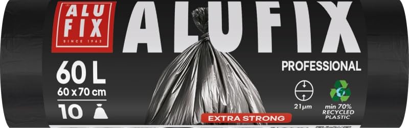 ALUFIX Economy Müllsäcke/LDPE/ 60x70cm/ 21 μm/ 60l x10 Müllsäcke/ 50 rolle/schwarz