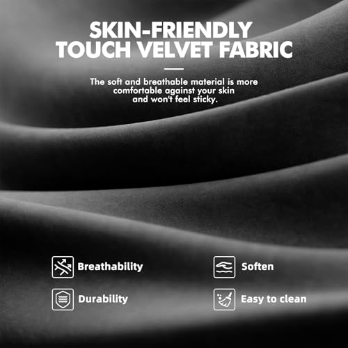 Image of Soontrans Black Velvet Fabric Gaming Chairs with Footrest, Ergonomic Comfortable Video Gamer Chair, Reclining Office Computer Desk Game Chairs with Massage Lumbar Cushion,Headrest for Adult