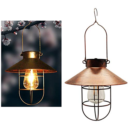 Serenable Retro Decorativo Solar Luzes Da Lâmpada Da Lanterna com Lâmpada de Tungstênio para o Pátio