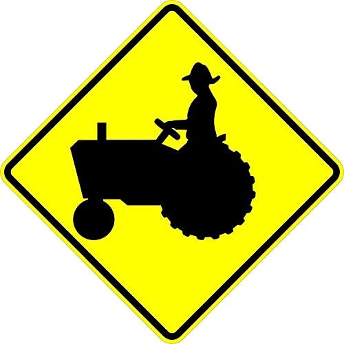 Municipal Supply & Sign Co Tractor Crossing Sign - Highly Visible 18 x 18 Warning Sign with 3M