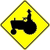Municipal Supply & Sign Co Tractor Crossing Sign - Highly Visible 18 x 18 Warning Sign with 3M's High-Intensity Prismatic Reflective Sheeting for Enhanced Safety. Backed by a 10-Year 3M Warranty.