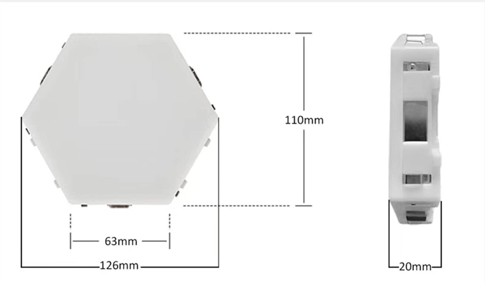 Kit de Empalme de LED Inteligente Luz de Pared Hexagonal RGB Paneles Modulares Sensibles Al Tacto Empalme de Geometría de Bricolaje Luz Cuántica con Control Remoto, 6Pcs