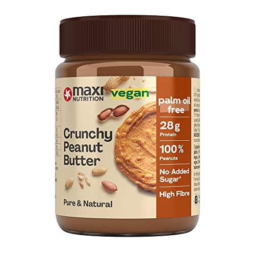 MaxiNutrition Crunchy Peanut Butter, 350g, 100% Erdnüsse, ohne Zucker, mit 28g Protein, ohne Palmöl