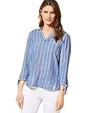 Cecil Bluse mit Hemdkragen, V-Ausschnitt und 3/4-Ärmeln mit Binde-Detail