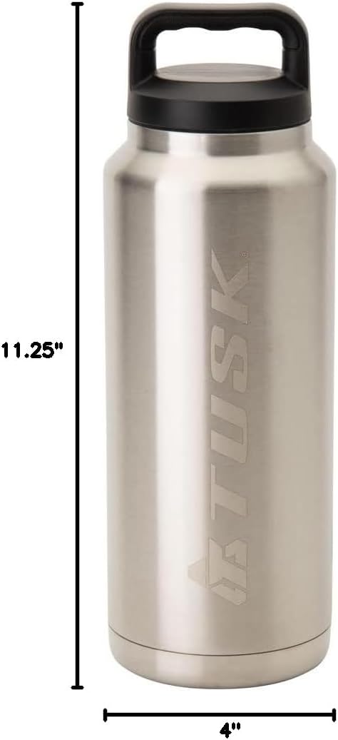 Tusk Stainless Steel Insulated Bottle Silver 36 oz. | Vacuum Insulated Double Wall Stainless Steel | Leak-Proof Water Bottle - Image 4