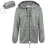COOFANDY Mens Packable Rain Jacket Waterproof Running Jacket