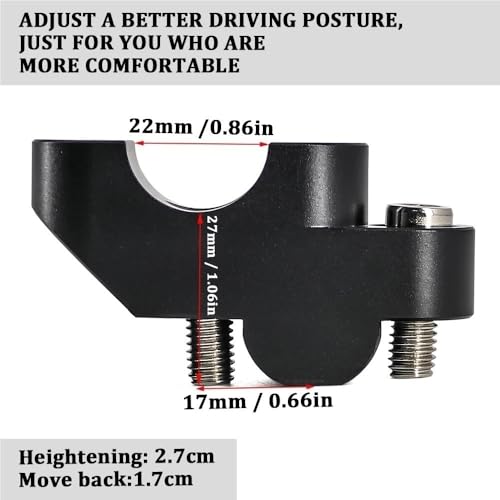 Elevador manillar NC750X y CB500X abrazadera de aluminio para moto de ruta 6