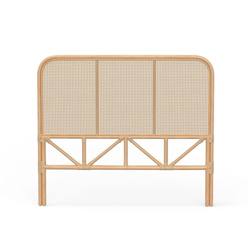 Kouboo Latitude Rattan Cane Headboard for Twin Size Beds Handwoven Boho Farmhouse Style with Mesh Backing Perfect for Coastal Natural Bedroom Built with Sustainable Rattan 42 in Wide from
