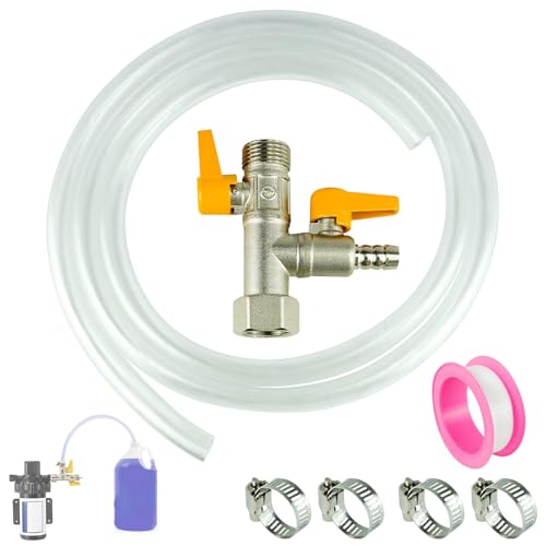 Image of Upgraded RV Winterization Kit Full Flow RV Winterization Parts 3-Way Brass Dual Shutoff Design Freezer Protection by-Pass Pump Converter Valve Replacement Kit (1 /2 inchNPT)