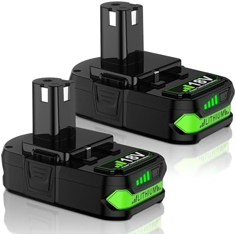 One Plus Dutyone 2Pack Replaceent Battery For Ryobi 18V