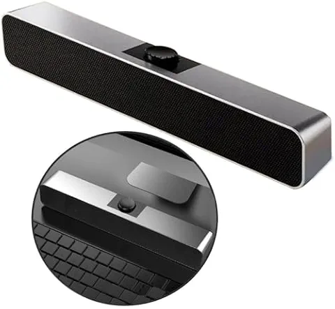 Caixa De Som Potente Soundbar Pc Notebook Computador Smart Tv Design Metálico Pôtencia Sonora Subwoofer Alto Desempenho Com Efeito Estéreo e Modo Auxiliar Premium