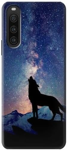 R3555 Wolf Howling Million Star Case Cover for Sony Xperia 10 V