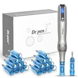 Dr. Pen M8S Microneedling Pen with 20 Replacement Cartridges, Wireless Derma Microneedle Pen Kit, Professional Skin Care Tools for Face Body Hair Beard Growth