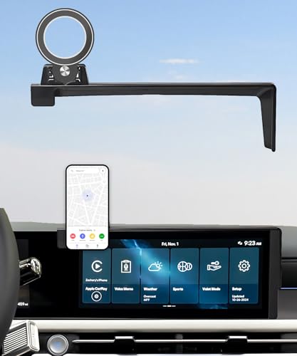 AbeeyGeomarn Car Phone Holder for 2025 2026 Hyundai Tucson/Tucson Hybrid Accessories Apply to 12.3 Inch Touch Screen Fixed Clip Magnetic Cell Phone Mount Hands-Free 360 Degree Rotation