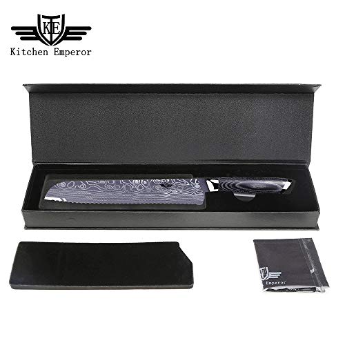 Kitchen Emperor Bread Knife, Serrated Knife 9 Inch, Premium German High Carbon Stainless Steel Kitchen Knives With Comfortable Pakka Wood Handle #TOP6