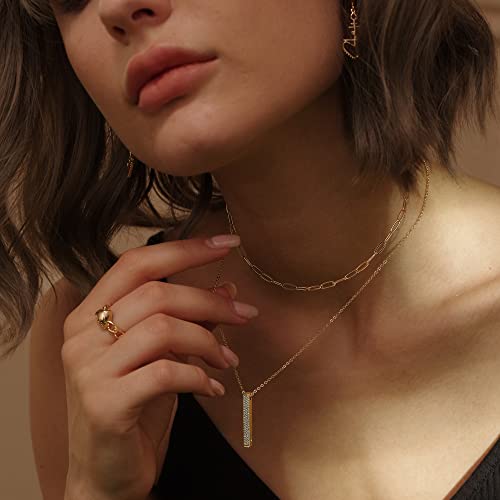 Image of MEVECCO Dainty Pendant Layered Necklaces for Women