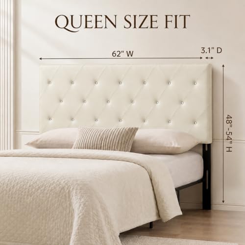 Image of Upholstered Queen Headboard with Storage and USB (Queen)