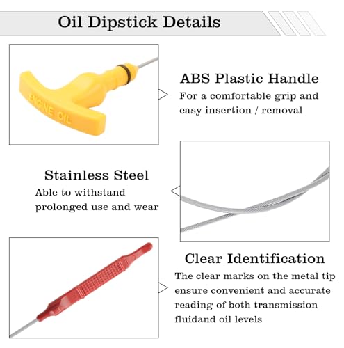 Image of 26611-2E021 Engine Oil Dipstick Indicator, Compatible with Hyundai Elantra Sonata Tucson Kia Forte Forte5 Forte Koup Optima Soul Engine Oil Fluid Level Dip Stick