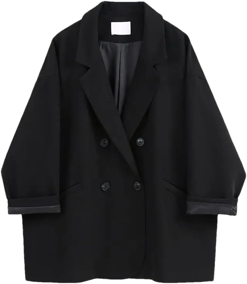 Women Work Casual Oversized Blazer Vintage Long Sleeve Open Front Business Suit Jacket