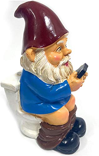 Statue de gnome de jardin ornement de couple drôle en résine 5.1"