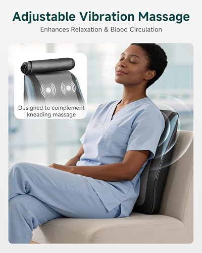 Image of Snailax Back Massager for Back Pain Deep Tissue, Shiatsu Neck Back Massager with Heat, 3D Kneading Chair Massage Pillow, Neck Shoulder Massage, Gifts for Mom, Dad, Women