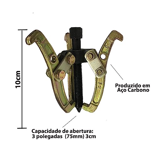 Kit Saca Polia E Rolamento 3 Garras Aço 75 100 150 Mm