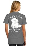 Southern Attitude Everything's Fine Cat Women's T-Shirt (as1, Alpha, 3X_l, Regular, Regular) Grey
