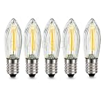 Ruiandsion 5-Pack E10 AC 6V Mini Screw Base Bulbs - Low Voltage Decorative Lighting for Model Trains, Vintage Lamps, Christmas Fairy Lights,Dollhouse Illumination,Warm White