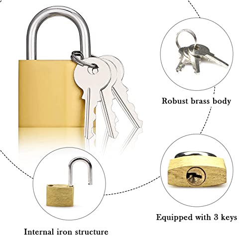 FUJIE 8 Pezzi Mini Lucchetto a Chiave Mini