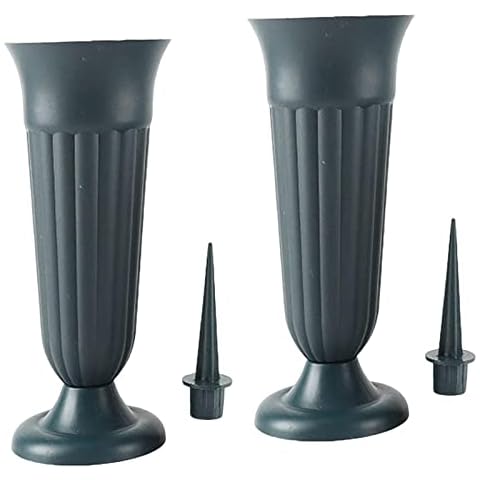 LOVIVER Cemetery Vase with Stake for Memorials Cover