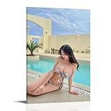 YAPING Chica asiática en bikini sentado por The Bathtub Porch 30 x 45 cm