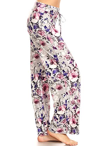 Image of Leggings Depot Women's Wide Leg Drawstring Pajama Pants for Lounge, Sleep