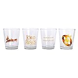 Empaquetado como regalo El Señor de los Anillos - Juego de Vasos de chupitos con el Anillo-4 Unidades-En Estuche de Regalo- 4cl