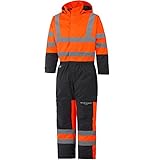 Helly Hansen Workwear Warnschutz Wetterschutz-Overall Alta Suit CL3 wasserdichter isolierter Winter-Arbeitsanzug 269 44, orange, 70665