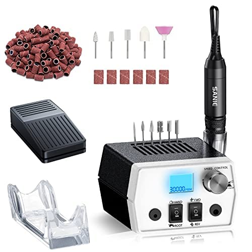Electric Nail Drill Machine Professional Nail Drill for Acrylic Nails 30000RPM Electric Nail File with LED Display Acrylic Nail Drill Kit for Manicure Pedicure Polishing Tools for Salon Home Use