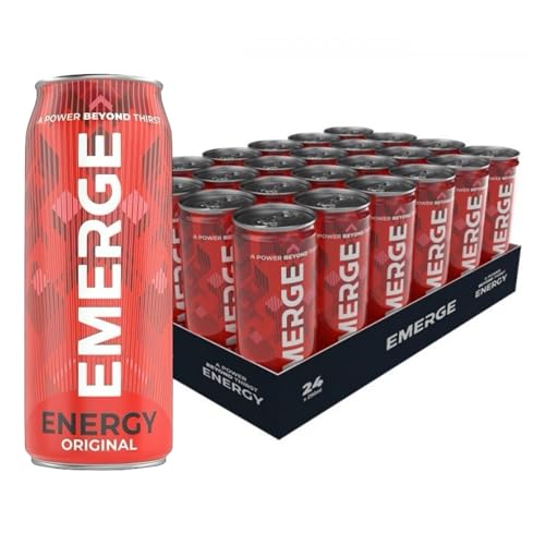 Emerge Energy Drink, 250ml Cans, Pack of 24, Carbonated Beverage by Kinbos (24 Pack)