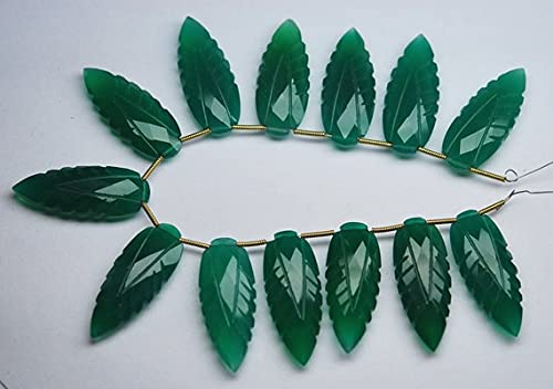 Onyx vert briolette poire facettée 12x30mm pour perles et création bijoux