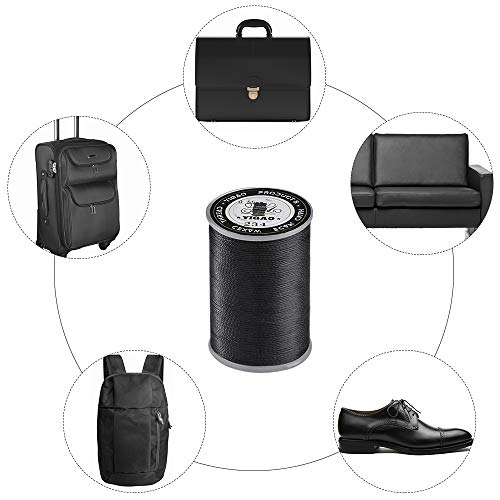 Upholstery Repair Kit, Hand Sewing Set Of 11 Pcs Heavy Duty Household Hand Needles And Strong Upholstery Waxed Thread - 2 Black Spool, 1 Brown Spool, 1 White Spool, Large-Eye Stitching Needles #TOP4