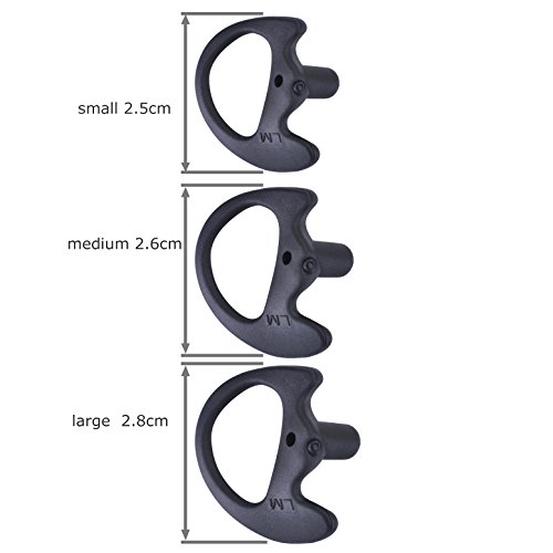 Keyblu Universal Replacement Soft Silicone Open Ear Insert Earmould For Two Way Radio Earmold Coil Tube Audio Kits Uv-5R Uv-B6 Bf-888S Uv-B5 (Black, Large Medium Small) #TOP2