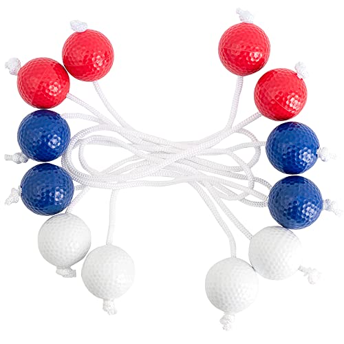 Qtimal 9 Pair Of 3 Colors Ladder Balls For Ladder Toss, Replacement Tournament Quality Bolos Bolas For Toss Match (3 Red + 3 Blue + 3 White) #TOP2