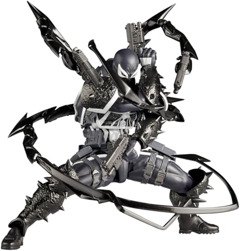 Kaiyodo Revoltech NR061 Amazing Yamaguchi Agent Venom Total Height Approx. 6.7 inches (170 mm), Non-Scale, PVC, ABS, POM, Pre-Painted Action Figure, Resale