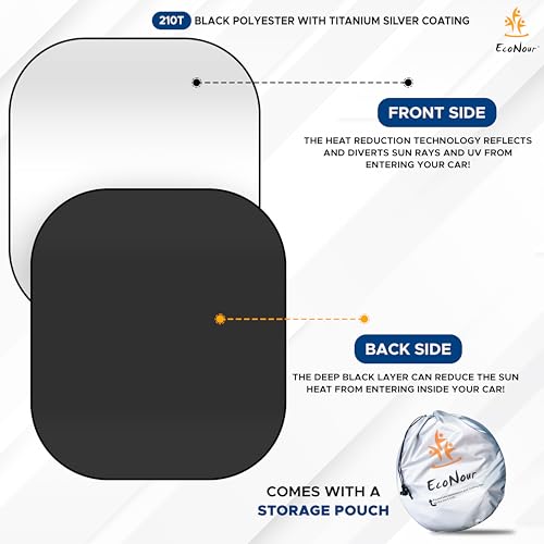 image for EcoNour 2-Piece Windshield Sun Shade for Jeep | Foldable Jeep Wrangler
