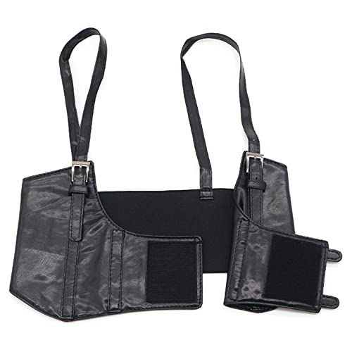 Essencedelight Women Underbust Corset Elastic Faux Leather Harness Belt Steampunk Waist Belt for Women Girl Dress,Black3