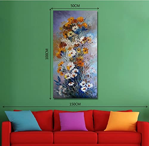 Tableau moderne minimaliste fleurs 3D au-dessus du canapé de votre salon chic