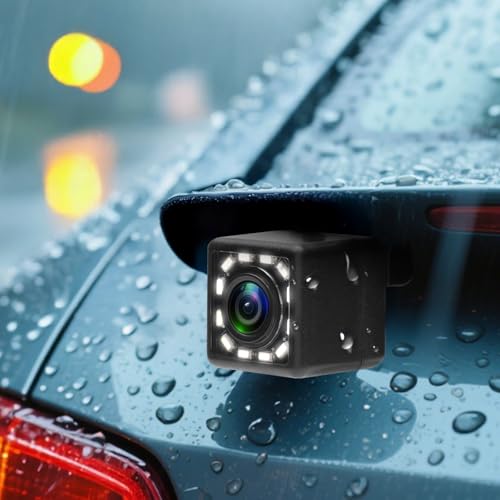 OiLiehu Telecamera Posteriore per Auto con Visione Notturna Super,Telecamera Posteriore Impermeabile IP68, Grandangolo 170°, 12 LED Visione Notturna, Telecamera Posteriore per Auto/Camion/SUV/Camper
