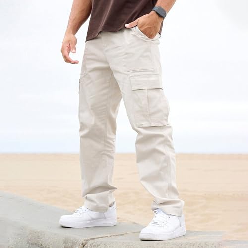 Cargo Pants for Men Casual Baggy Straight - Leg Work Pants Slim Fit Joggers Trousers Tactical Pant with Multi-Pockets2