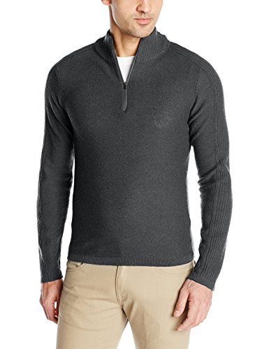 Royal Robbins Men'sFireside Wool 1/4 Zip Sweater, Medium, Charcoal