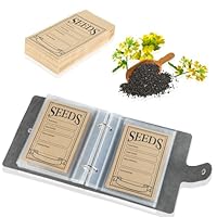 QinOustore 50 Samen Aufbewahrung Umschläge, Selbstklebende Organizer für Garten, Saatgut Aufbewahrung und komplettes Samen-Spar-Set für Gartenliebhaber (schwarz)