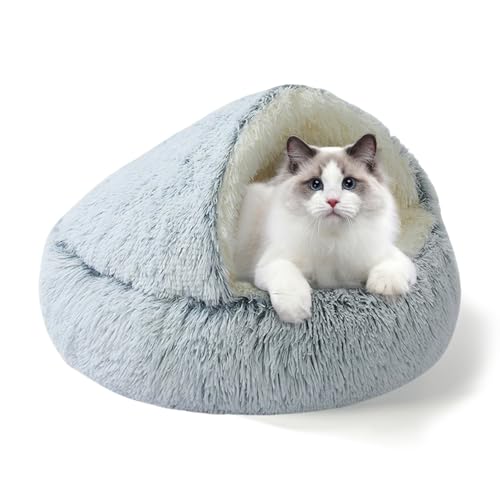 Couchage moelleux pour chat auto-chauffant et stable avec housse douce